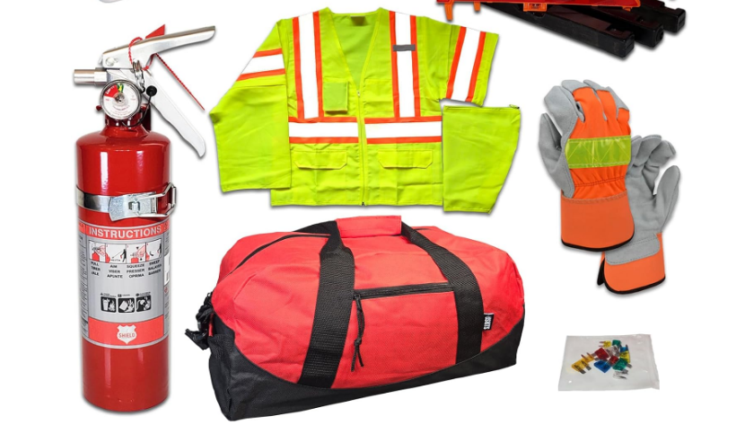 ANSI Class 2 High-Visibility Safety Vest and Heavy-Duty Leather Safety Work Gloves